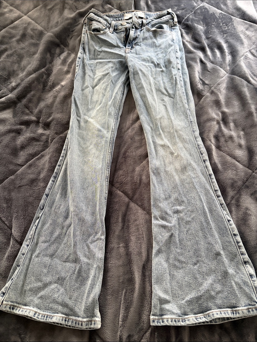 Hollister Light Blue High-Rise Flare Jeans